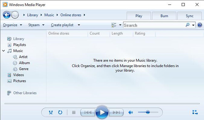 Windows media player find album info not working windows 7